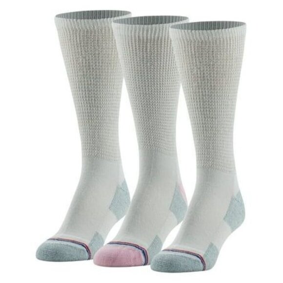 Medipeds Accessories - Medipeds Womens Half Cushion Crew Socks 3 Pairs Size 10-13